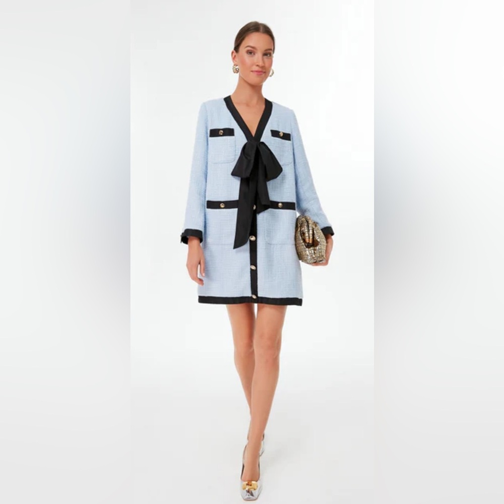 Tuckernuck Pomander Place Light Blue Coco Tweed Dress